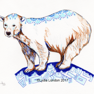 Polar Bear Fine Liner Artwork Print