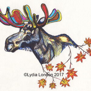 Moose Fine Liner Artwork Print